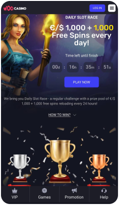 Woo CASINO Free spins promotions